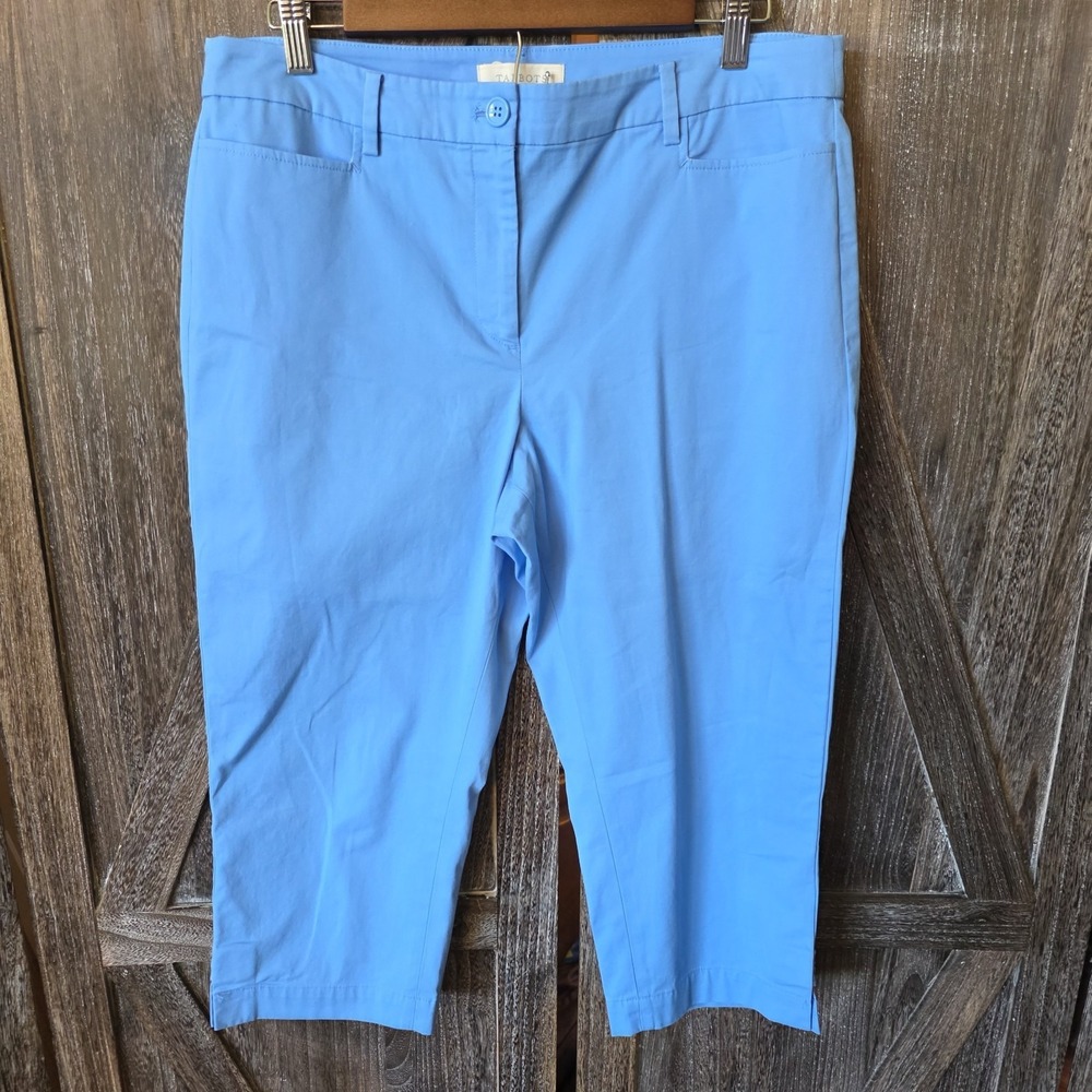 Talbots Pants Women's Size 12P Light Blue Capris Cropped‎ Stretch Summer Career
